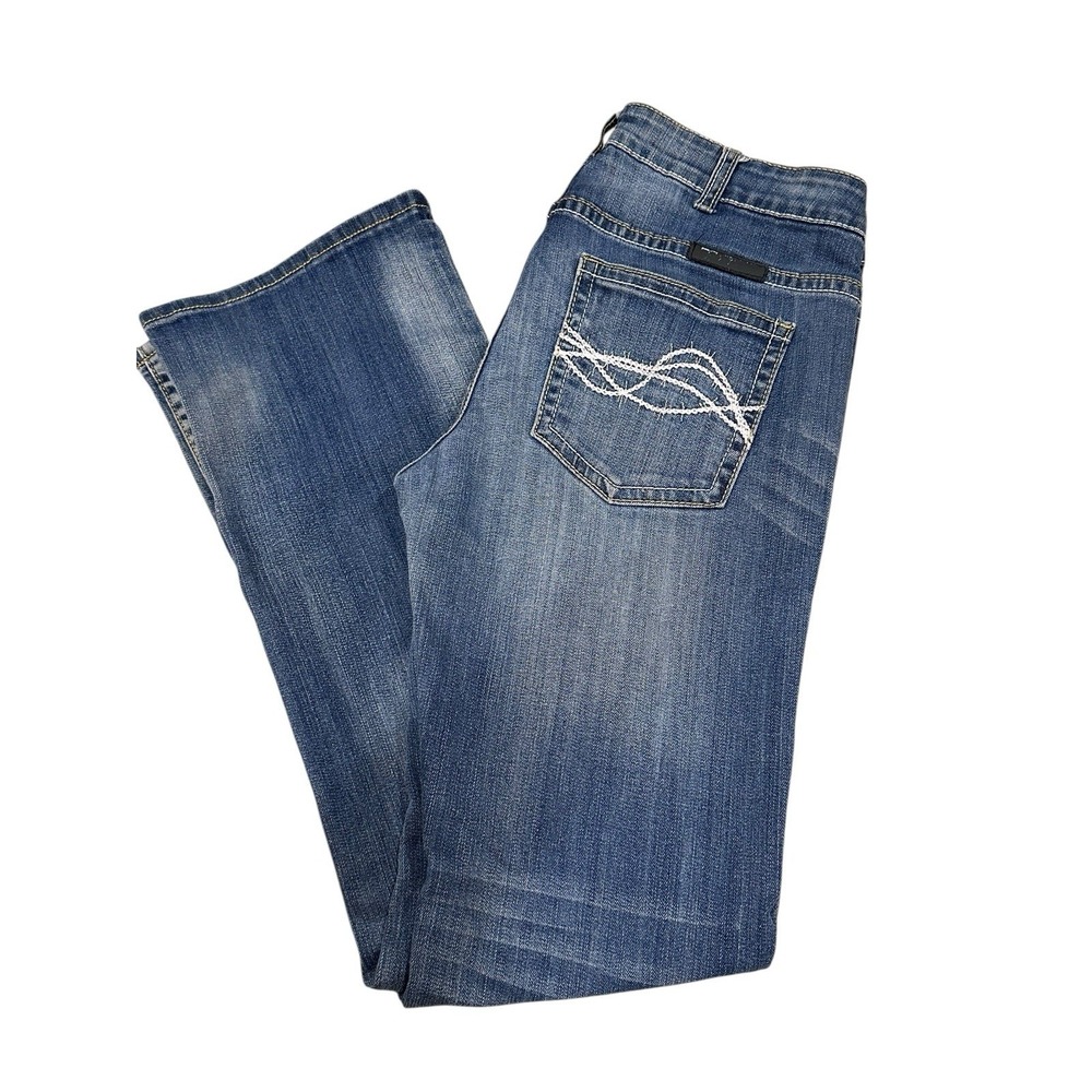 Cowgirl Tuff Co‎ Women's Denim Bootcut Distressed Blue Jeans Stretch 31x31 - Picture 2 of 11